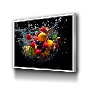 Fruit Splash Kitchen Canvas Wall Art - Image 1